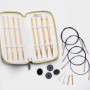 KnitPro Bamboo Kit de crochets Bambou 50-70-90 cm 3,5-8 mm 8 tailles pour crochet tunisien / Crochet
