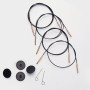 KnitPro Wire / Cable for Interchangeable Circular Knitting Needles 20 cm (devient 40cm avec les aiguilles) Black with/gold joint