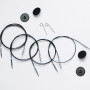 KnitPro Câble (Pivot) pour Aiguilles Circulaires Interchangeables 126 cm (Devient 150cm avec aiguilles) Noir avec connecteur arg