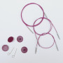 KnitPro Wire / Cable (Swivel) pour aiguilles circulaires interchangeables 20 cm (devient 40cm avec les aiguilles) Purple