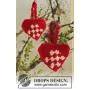 Panier en Cœur par DROPS Design - Kit Panier de Noël au Crochet 10cm - 2 pces
