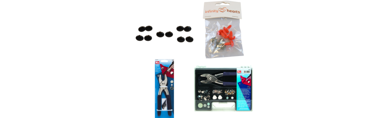 Yeux de sécurité Infinity Hearts / Yeux pour Amigurumi Noir 9x12mm - 5 sets  - Sans fermeture de sécurité 